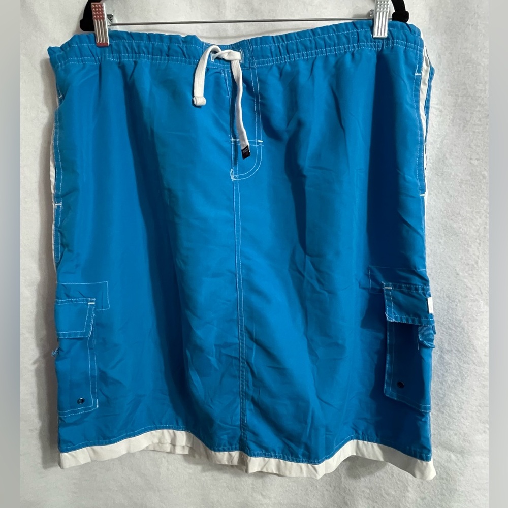 Blue and white Cargo swim shorts